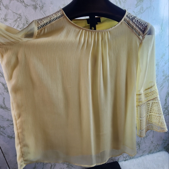 AGB Beautiful Yellow Blouse with Bell Sleeves - Picture 7 of 13